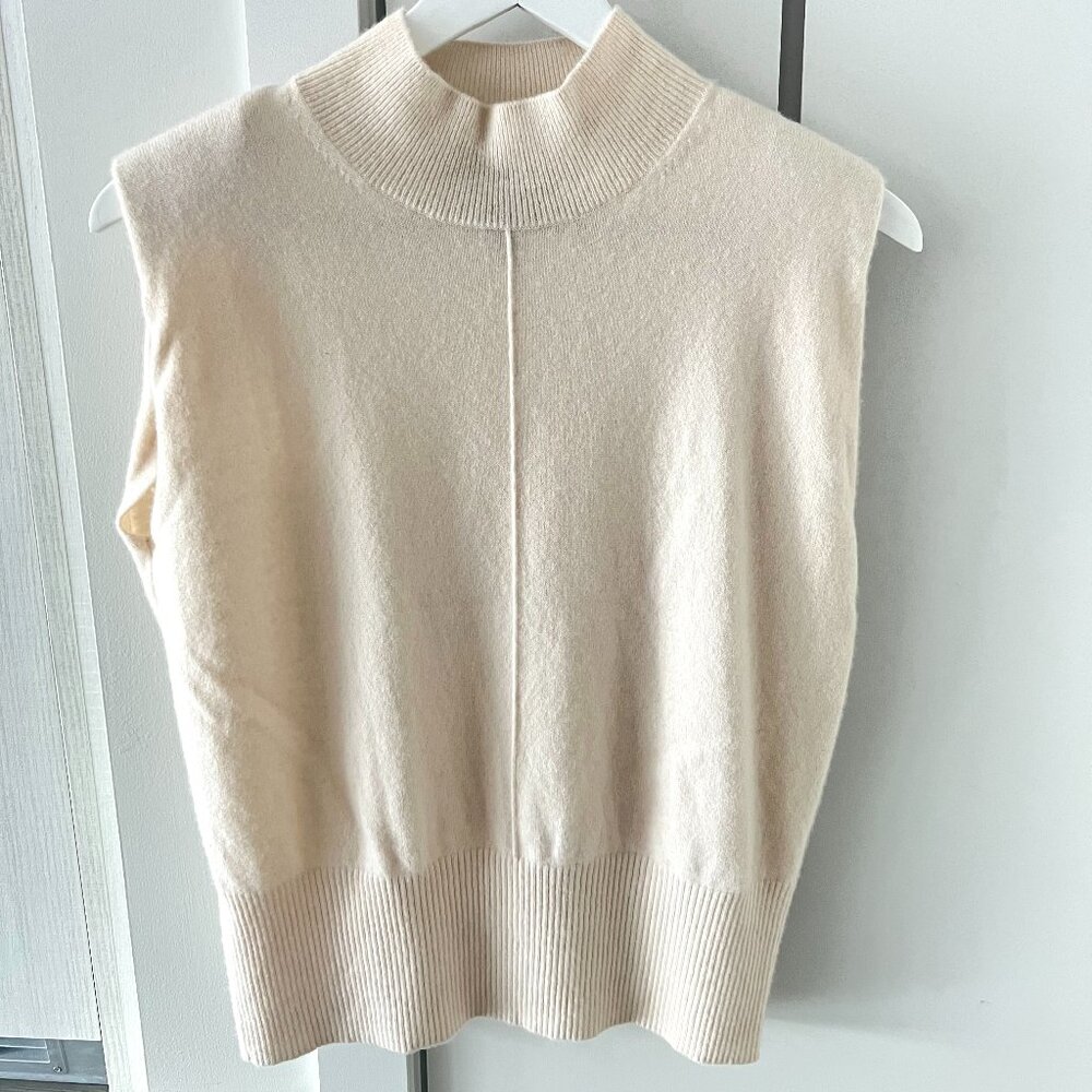 Banana Republic Franca Cashmere Padded-Shoulder Top